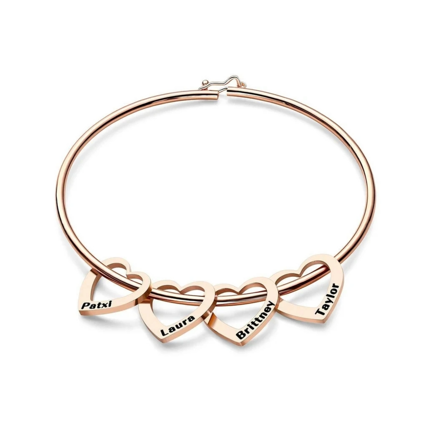 PRINCESS JEWELRY® Bracciale in Acciaio Inossidabile Personalizzato con Ciondoli a Forma di Cuore - Princess Jewelry