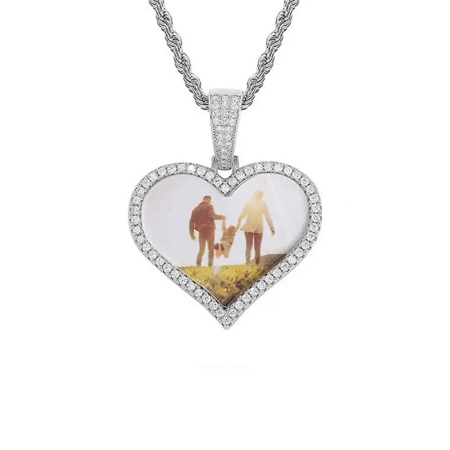 PRINCESS JEWELRY® Collana in Acciaio Inossidabile con Foto Personalizzata a forma di Cuore (2 colori) - Princess Jewelry
