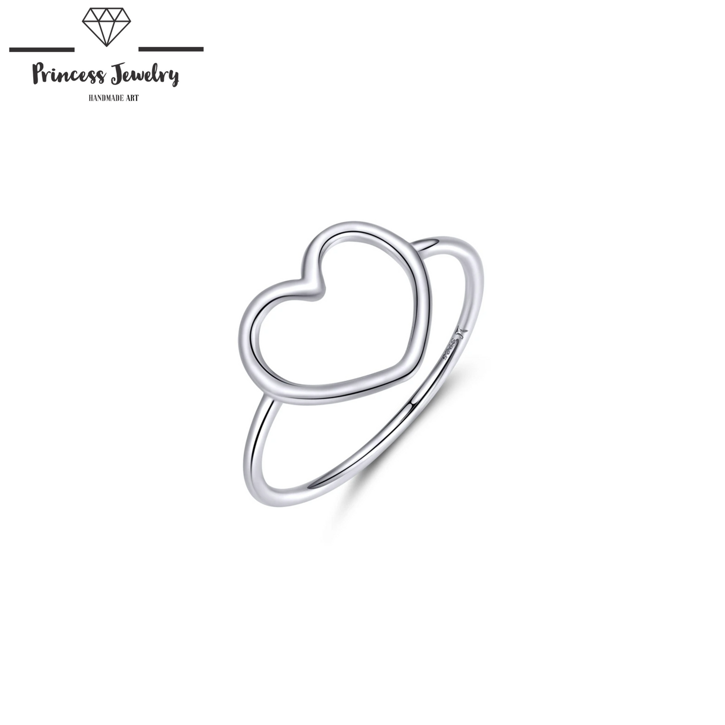 PRINCESS JEWELRY® Anello con Cuore in Argento 925 Placcato in Oro 18 Kt (4 colori) - Princess Jewelry