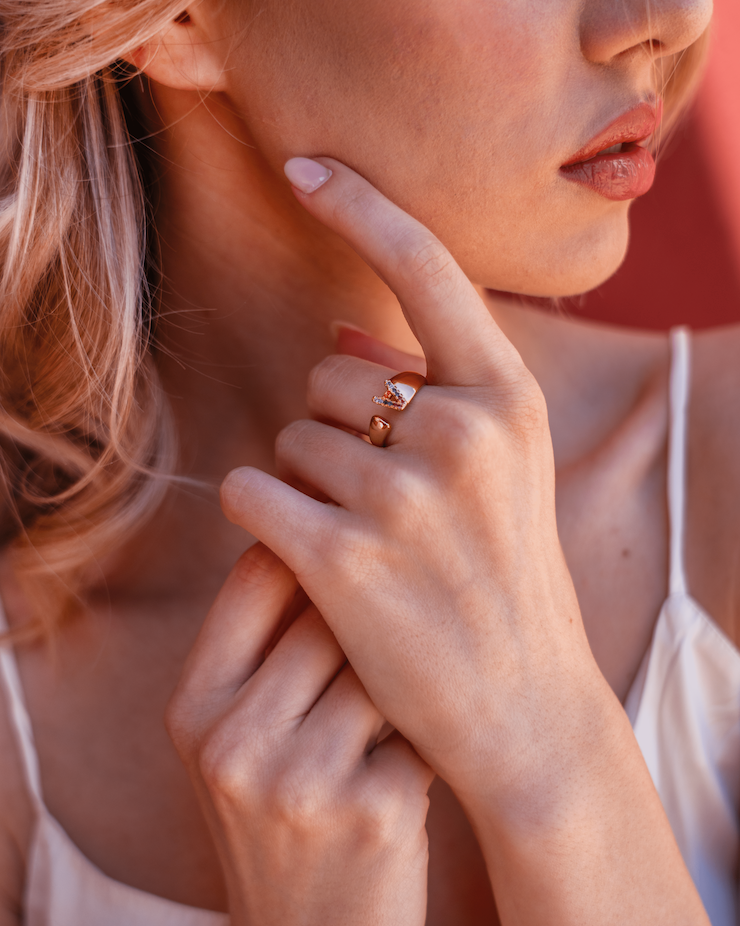 PRINCESS JEWELRY® Anello con Lettera Personalizzata in Acciaio Inossidabile - Princess Jewelry