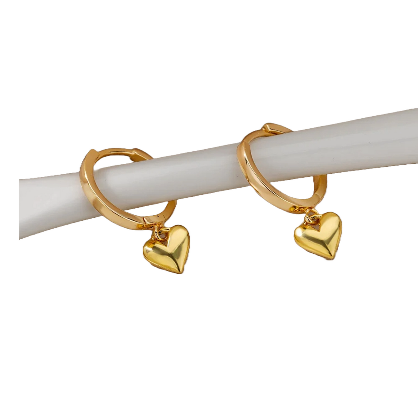 PRINCESS JEWELRY® Orecchini a Cerchio con Ciondolo a Forma di Cuore in Acciaio Inossidabile (2 colori) - Princess Jewelry