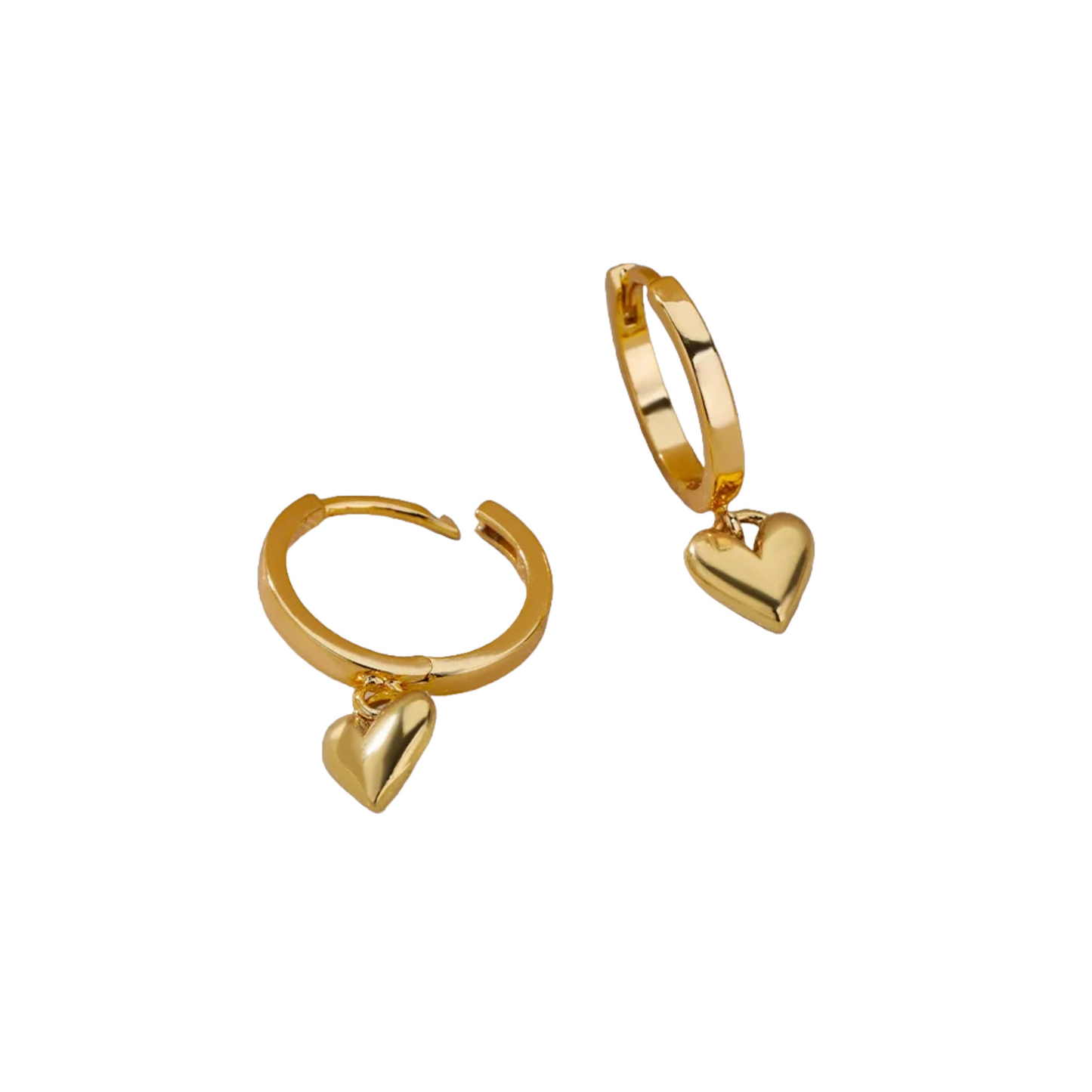 PRINCESS JEWELRY® Orecchini a Cerchio con Ciondolo a Forma di Cuore in Acciaio Inossidabile (2 colori) - Princess Jewelry