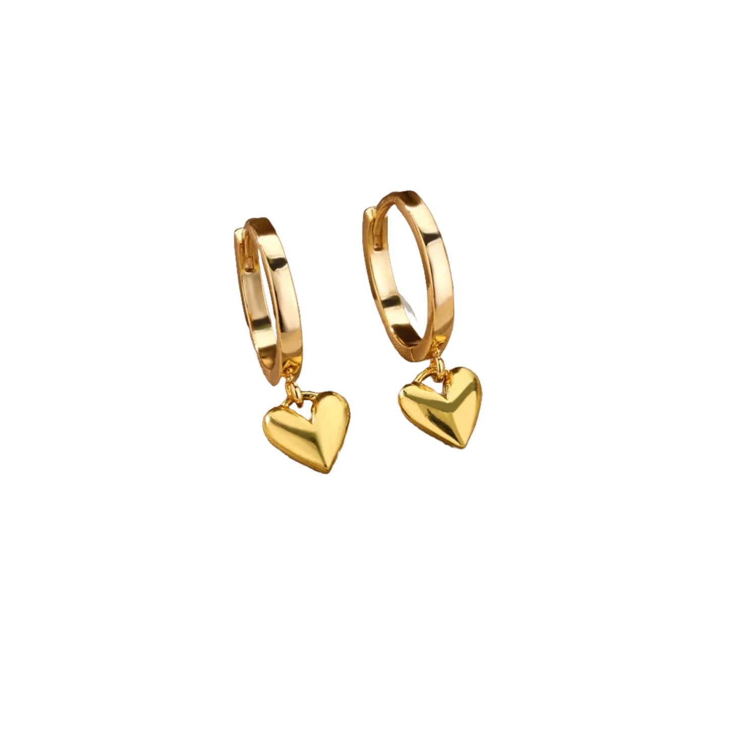 PRINCESS JEWELRY® Orecchini a Cerchio con Ciondolo a Forma di Cuore in Acciaio Inossidabile (2 colori) - Princess Jewelry