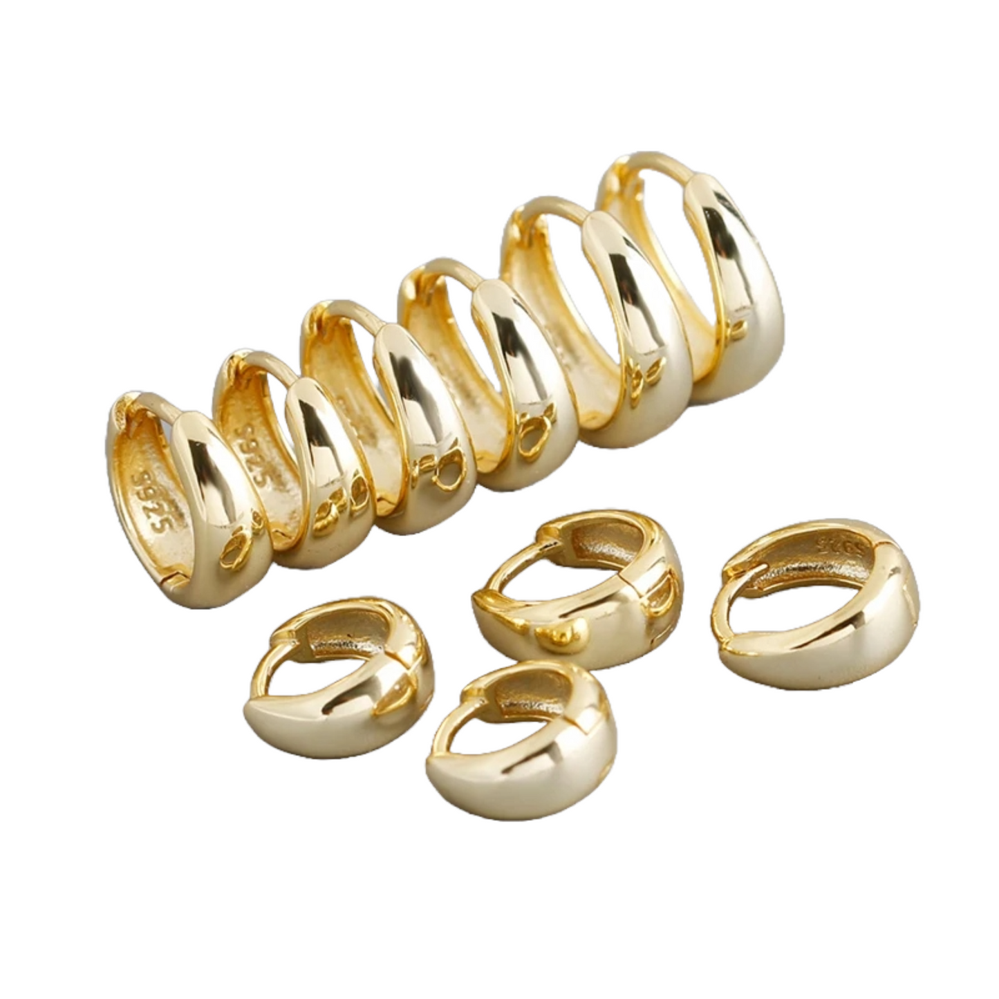 PRINCESS JEWELRY® Orecchini a Cerchio in Argento 925 Placcato Oro 18 Kt (2 colori) - Princess Jewelry
