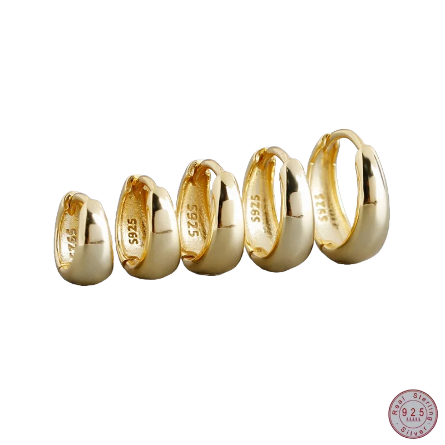 PRINCESS JEWELRY® Orecchini a Cerchio in Argento 925 Placcato Oro 18 Kt (2 colori) - Princess Jewelry
