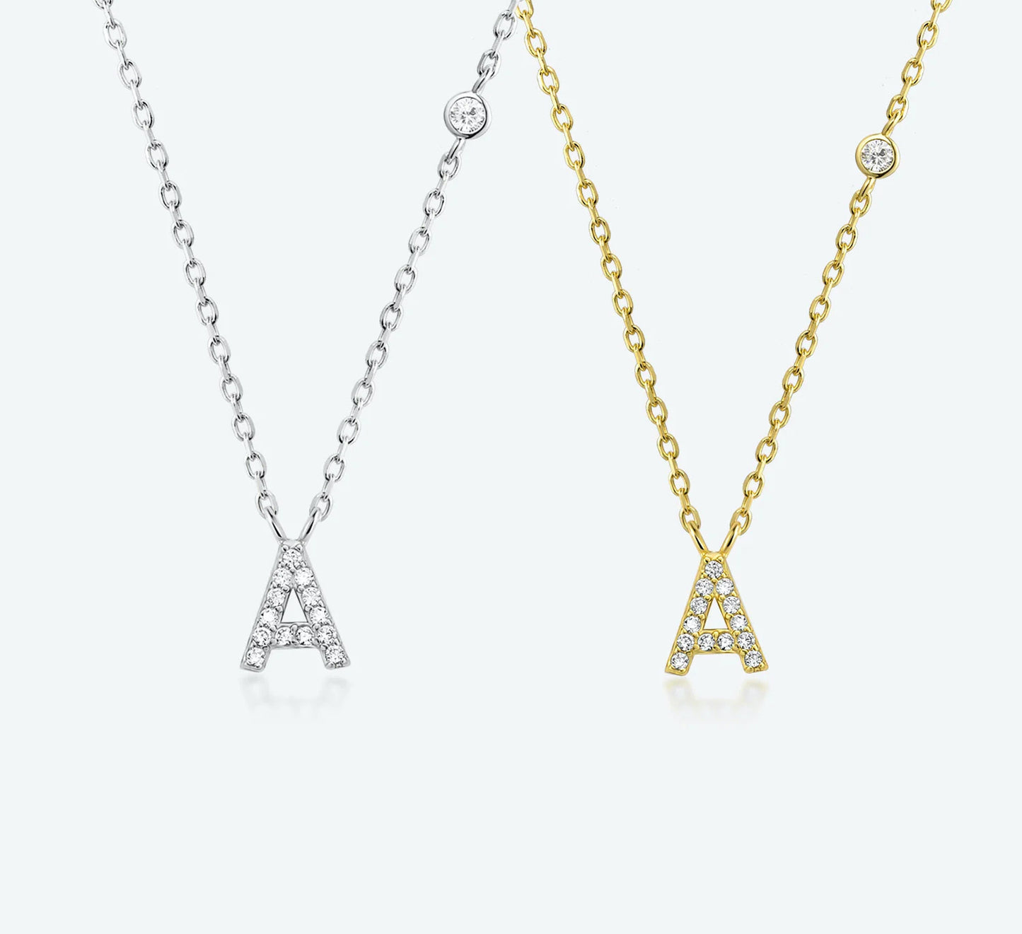 PRINCESS JEWELRY® Collana con Lettera Personalizzata in Argento 925 Placcato Oro 18 Kt (2 colori) - Princess Jewelry