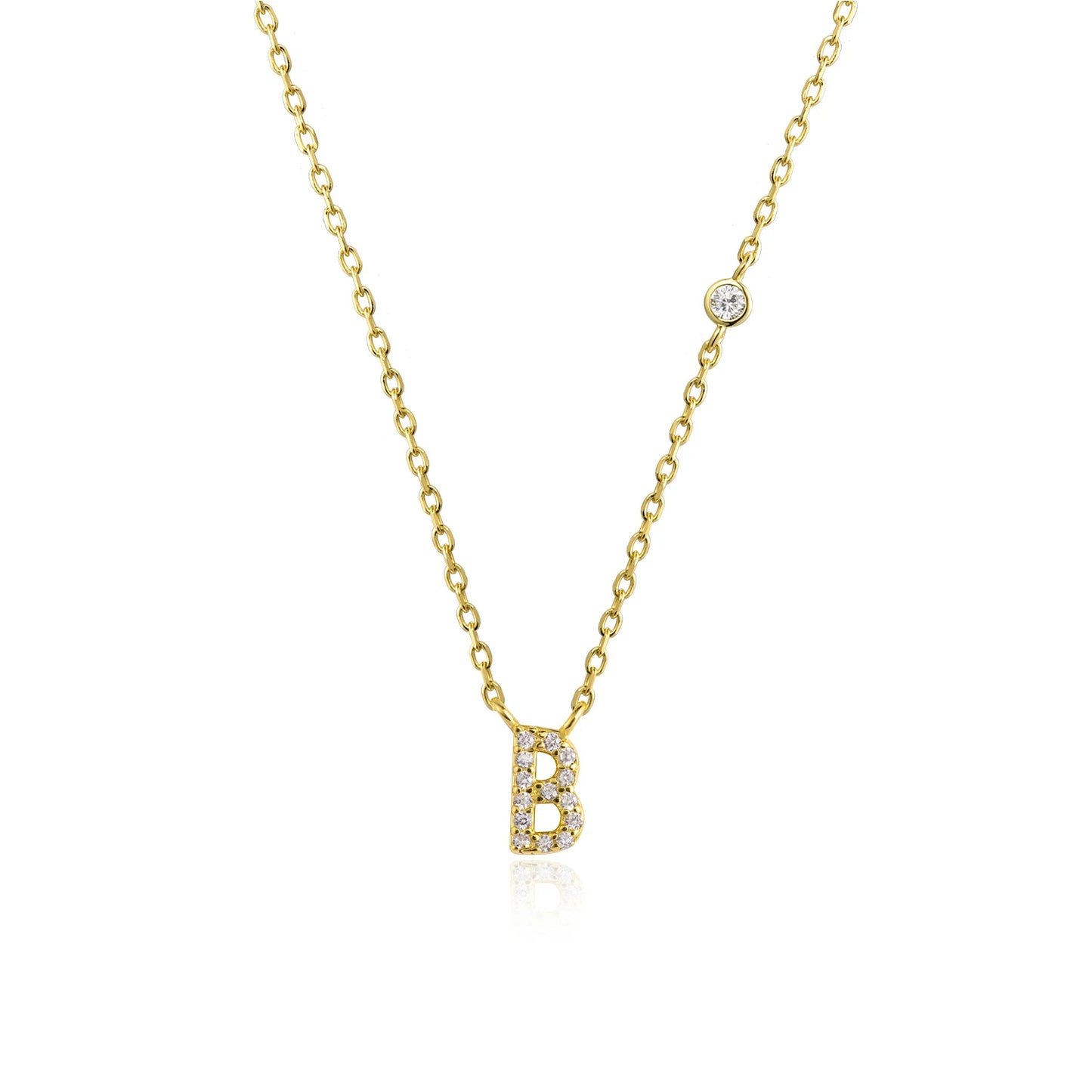 PRINCESS JEWELRY® Collana con Lettera Personalizzata in Argento 925 Placcato Oro 18 Kt (2 colori) - Princess Jewelry