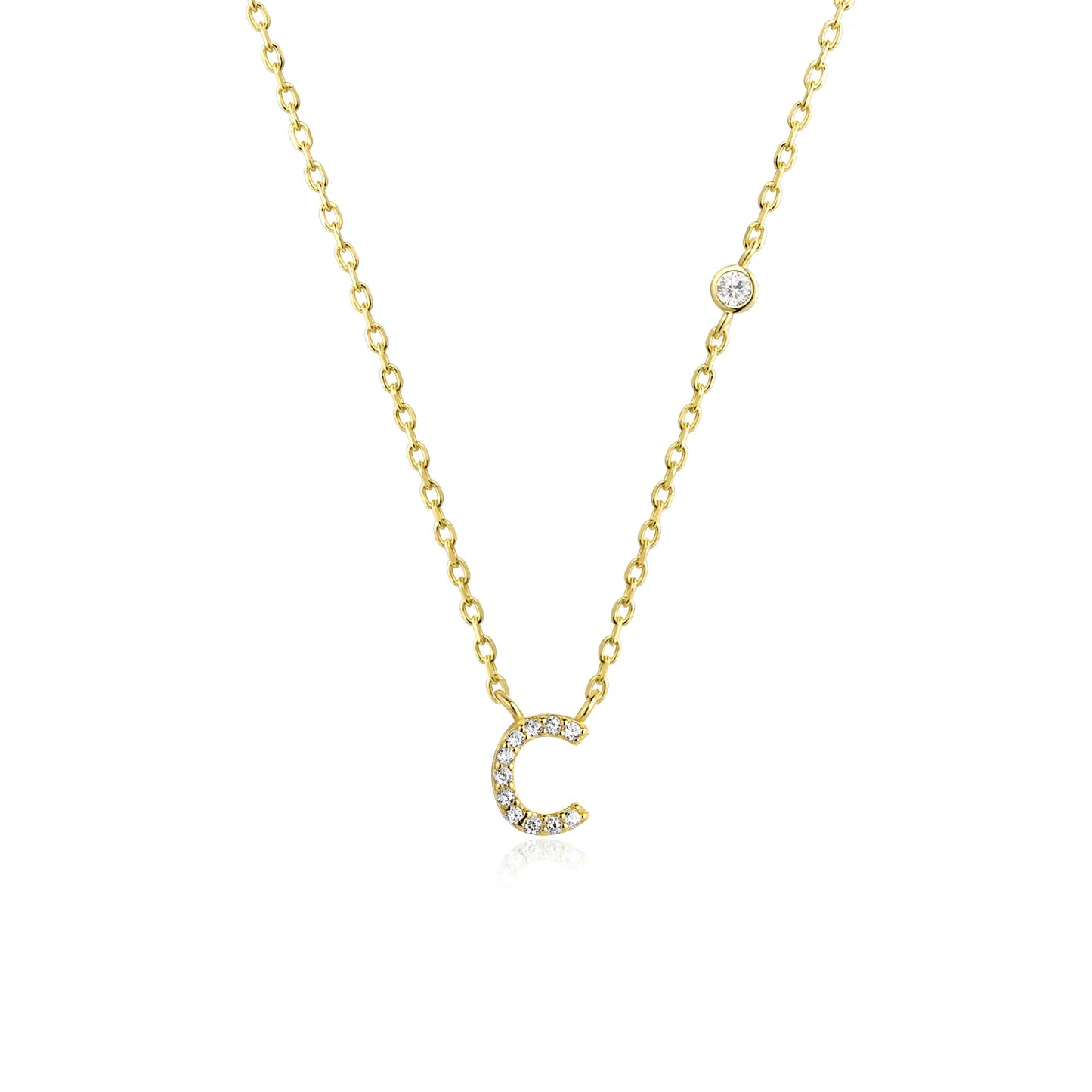 PRINCESS JEWELRY® Collana con Lettera Personalizzata in Argento 925 Placcato Oro 18 Kt (2 colori) - Princess Jewelry
