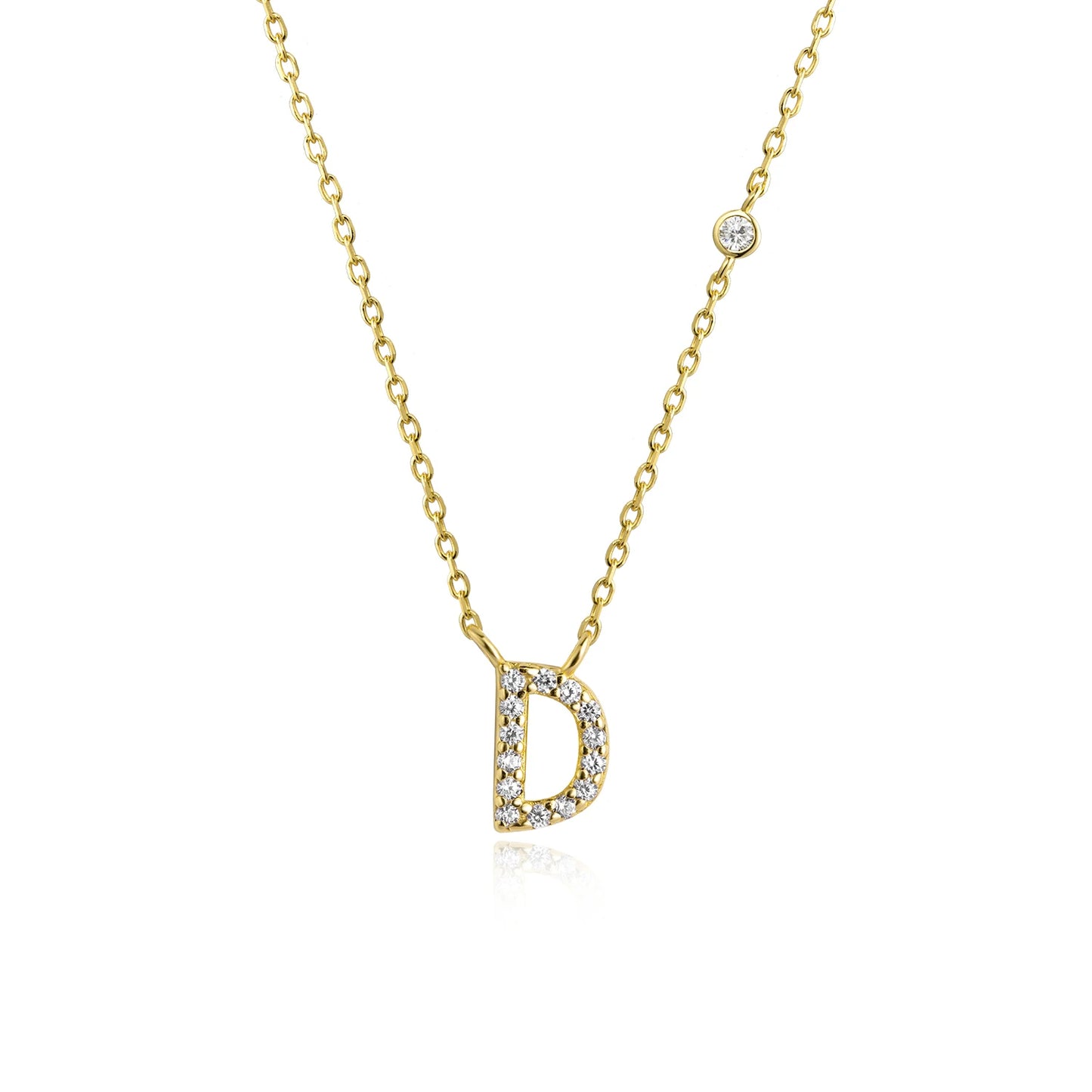 PRINCESS JEWELRY® Collana con Lettera Personalizzata in Argento 925 Placcato Oro 18 Kt (2 colori) - Princess Jewelry