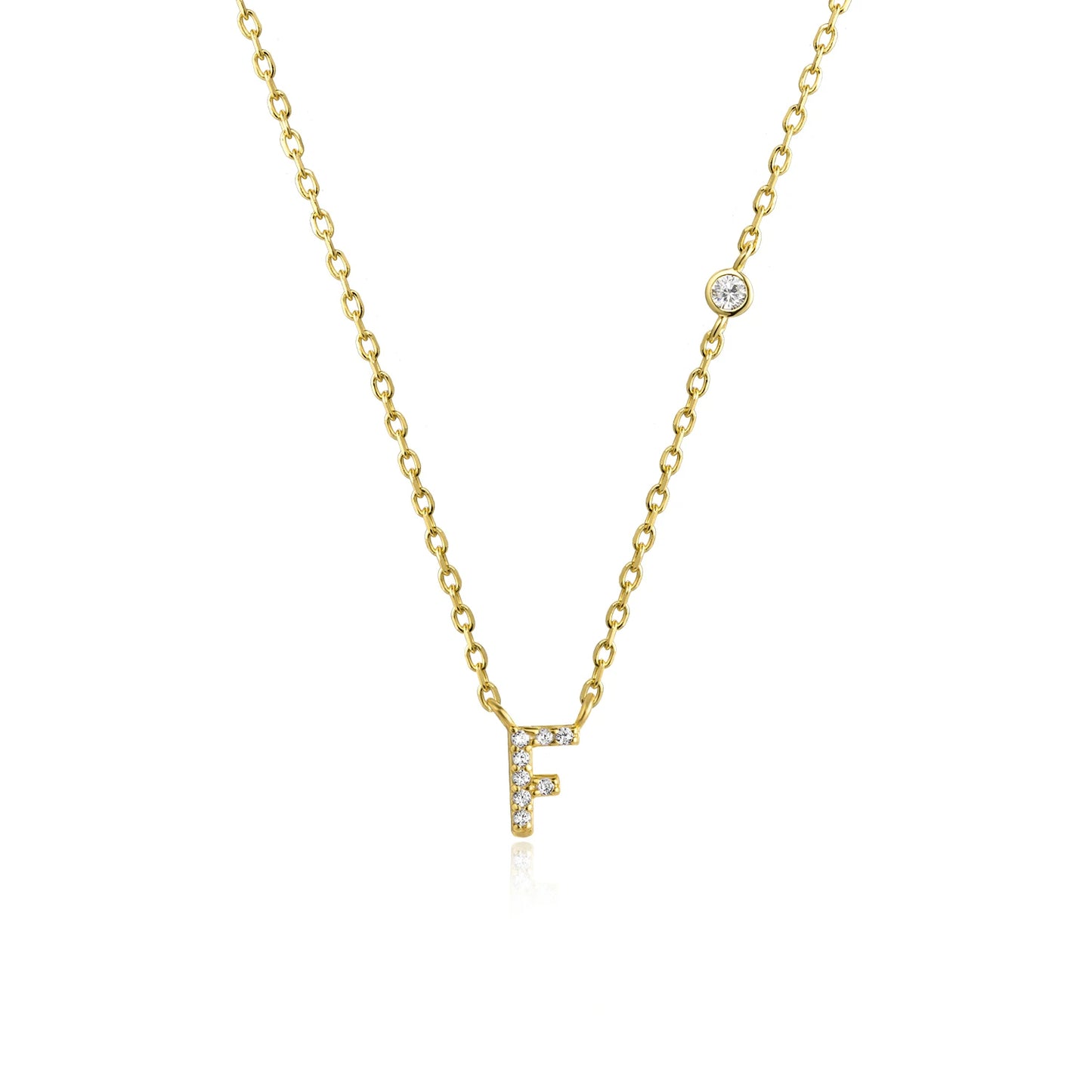 PRINCESS JEWELRY® Collana con Lettera Personalizzata in Argento 925 Placcato Oro 18 Kt (2 colori) - Princess Jewelry