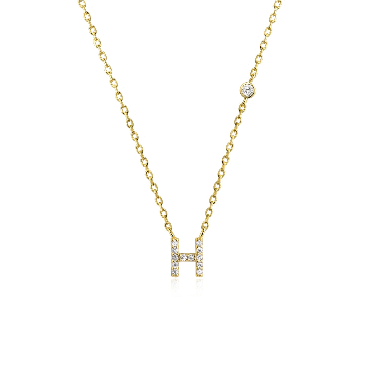 PRINCESS JEWELRY® Collana con Lettera Personalizzata in Argento 925 Placcato Oro 18 Kt (2 colori) - Princess Jewelry