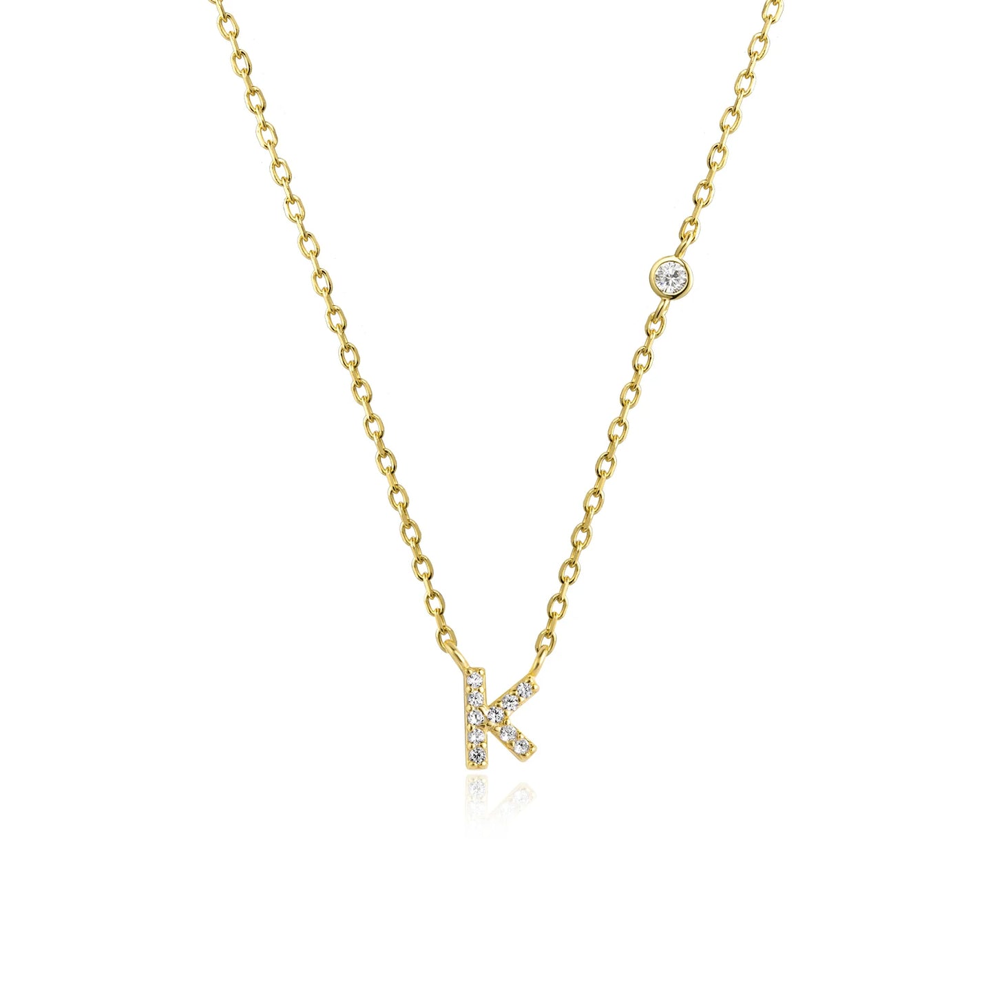 PRINCESS JEWELRY® Collana con Lettera Personalizzata in Argento 925 Placcato Oro 18 Kt (2 colori) - Princess Jewelry