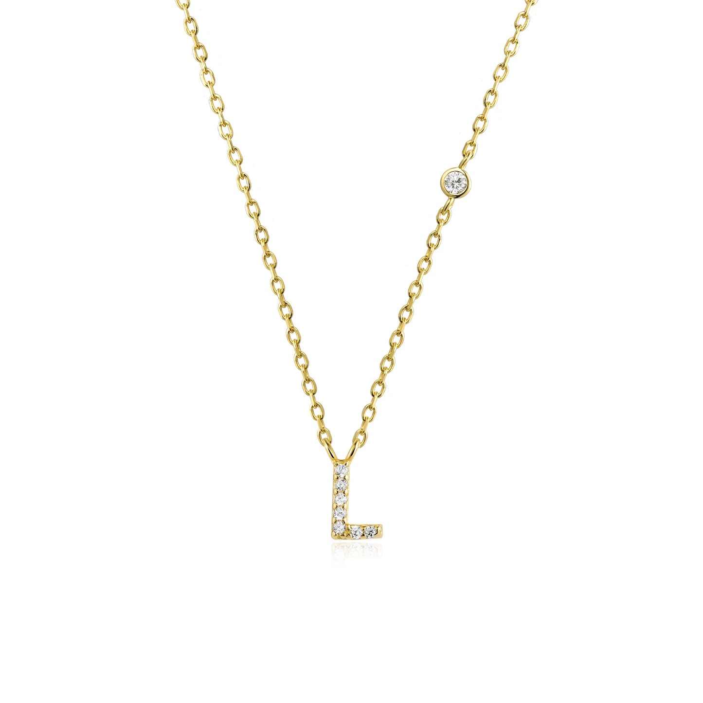 PRINCESS JEWELRY® Collana con Lettera Personalizzata in Argento 925 Placcato Oro 18 Kt (2 colori) - Princess Jewelry