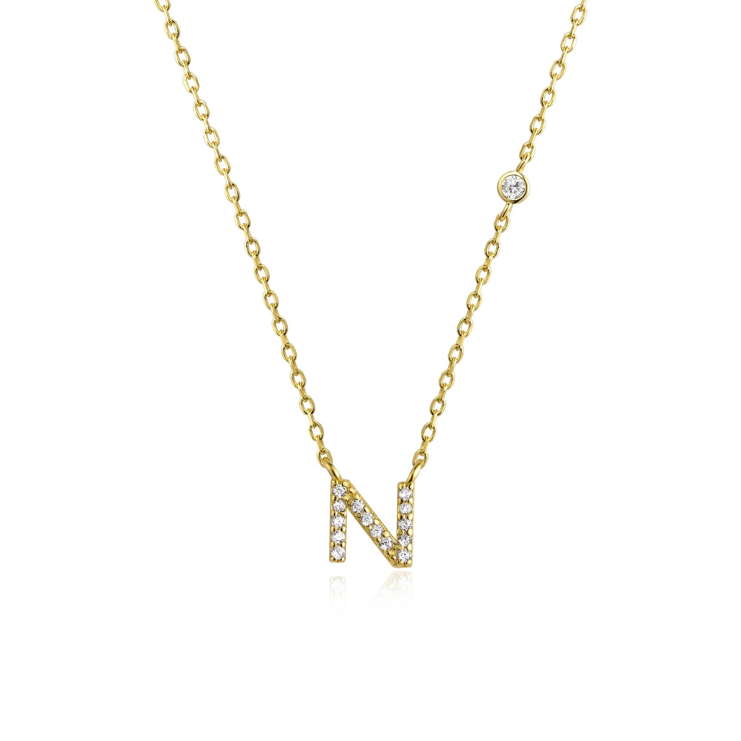 PRINCESS JEWELRY® Collana con Lettera Personalizzata in Argento 925 Placcato Oro 18 Kt (2 colori) - Princess Jewelry