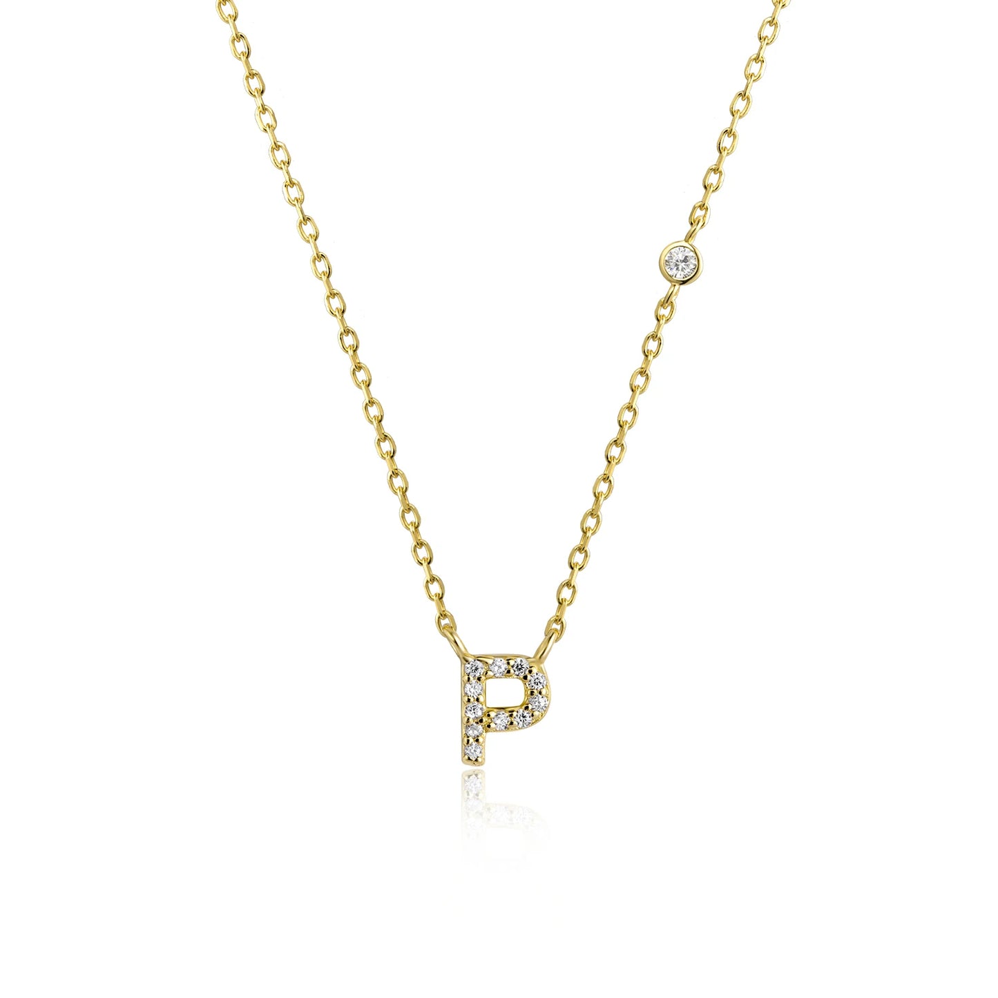 PRINCESS JEWELRY® Collana con Lettera Personalizzata in Argento 925 Placcato Oro 18 Kt (2 colori) - Princess Jewelry
