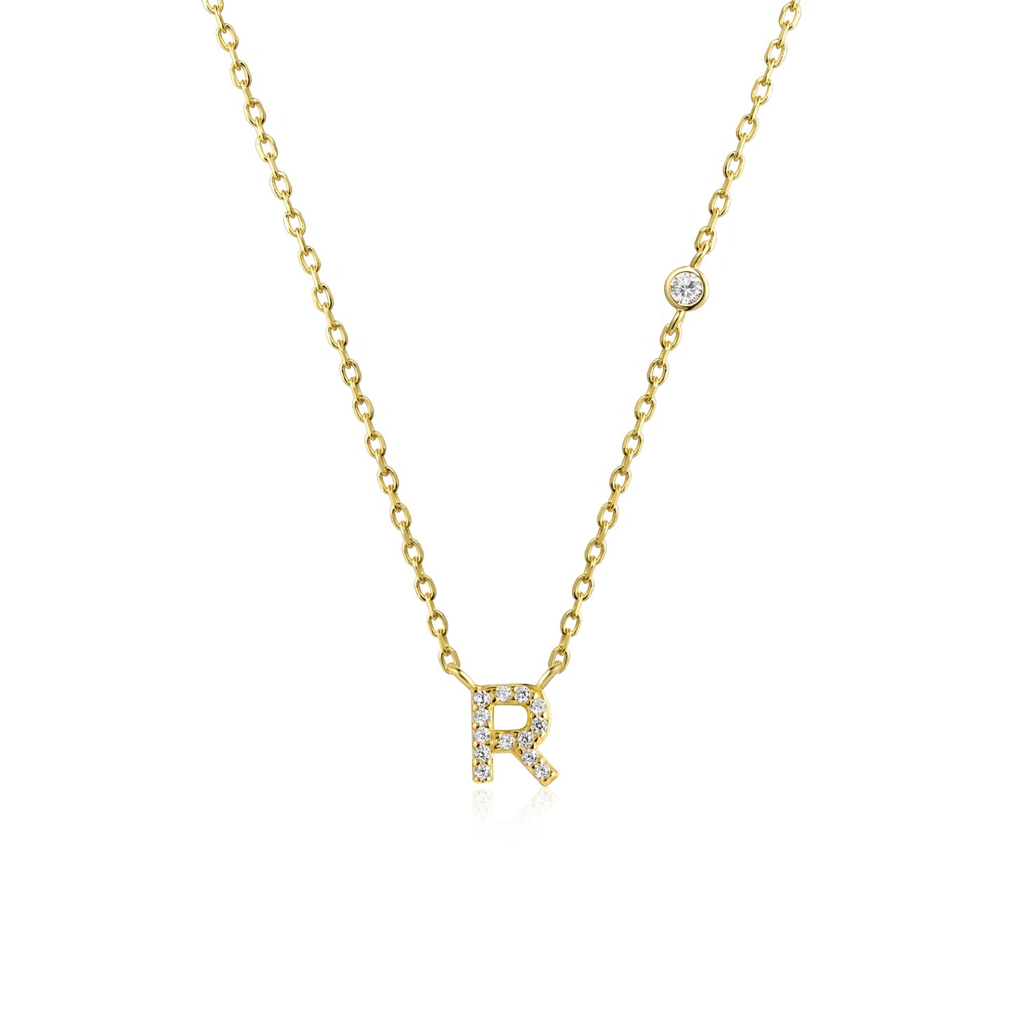 PRINCESS JEWELRY® Collana con Lettera Personalizzata in Argento 925 Placcato Oro 18 Kt (2 colori) - Princess Jewelry