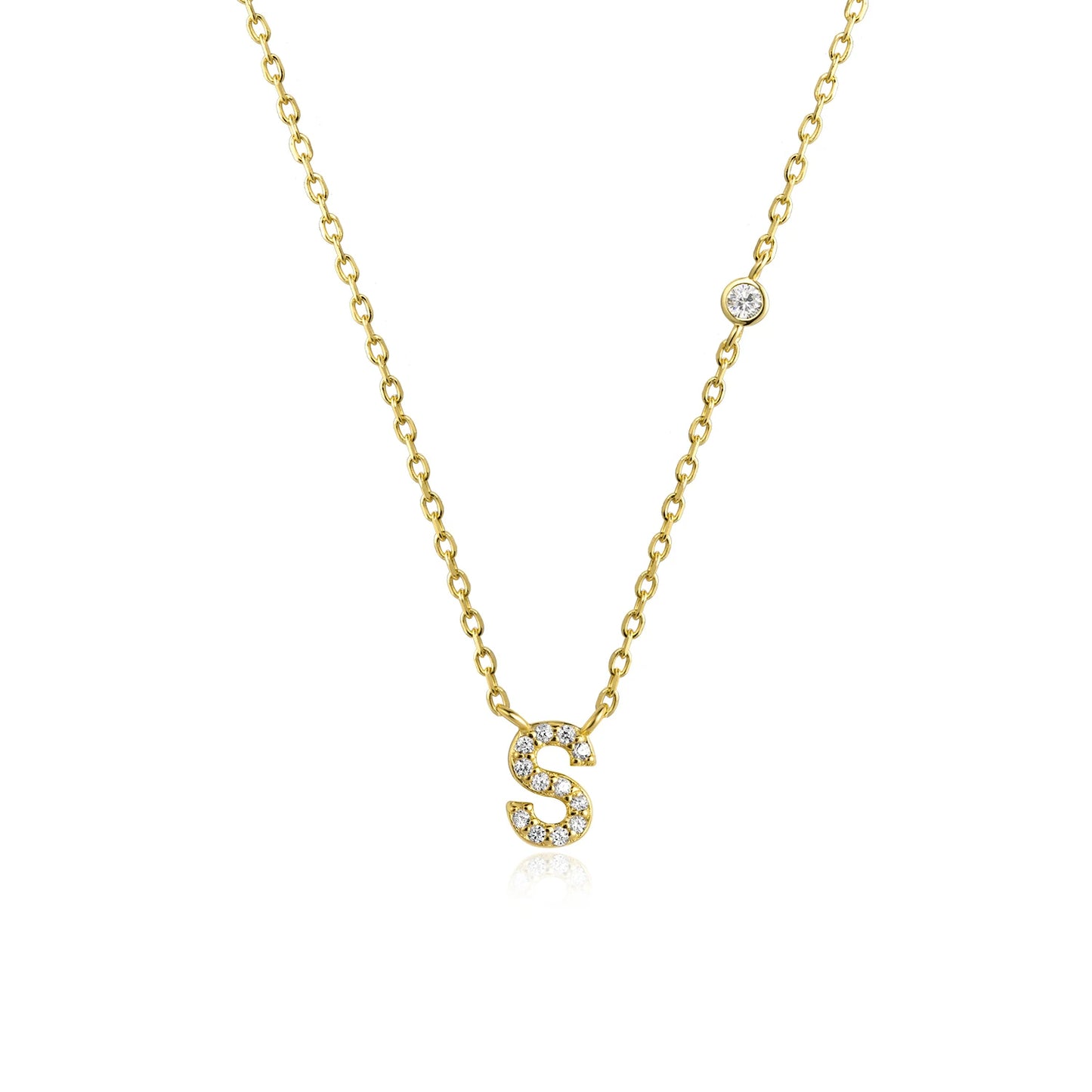PRINCESS JEWELRY® Collana con Lettera Personalizzata in Argento 925 Placcato Oro 18 Kt (2 colori) - Princess Jewelry