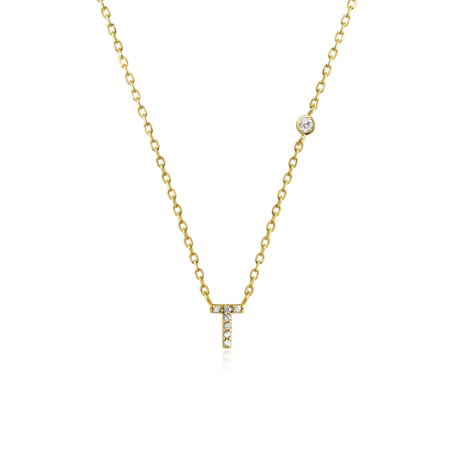 PRINCESS JEWELRY® Collana con Lettera Personalizzata in Argento 925 Placcato Oro 18 Kt (2 colori) - Princess Jewelry