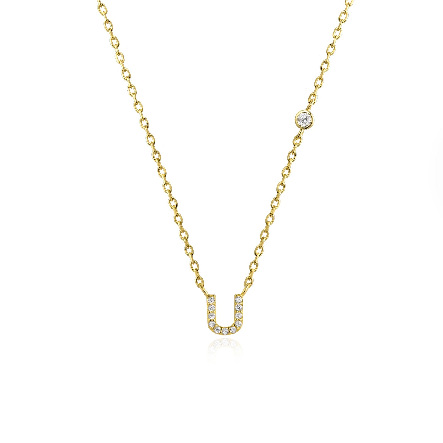 PRINCESS JEWELRY® Collana con Lettera Personalizzata in Argento 925 Placcato Oro 18 Kt (2 colori) - Princess Jewelry