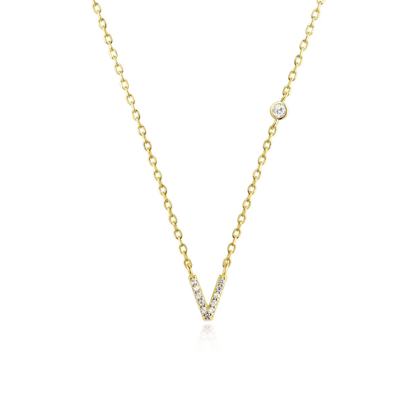 PRINCESS JEWELRY® Collana con Lettera Personalizzata in Argento 925 Placcato Oro 18 Kt (2 colori) - Princess Jewelry