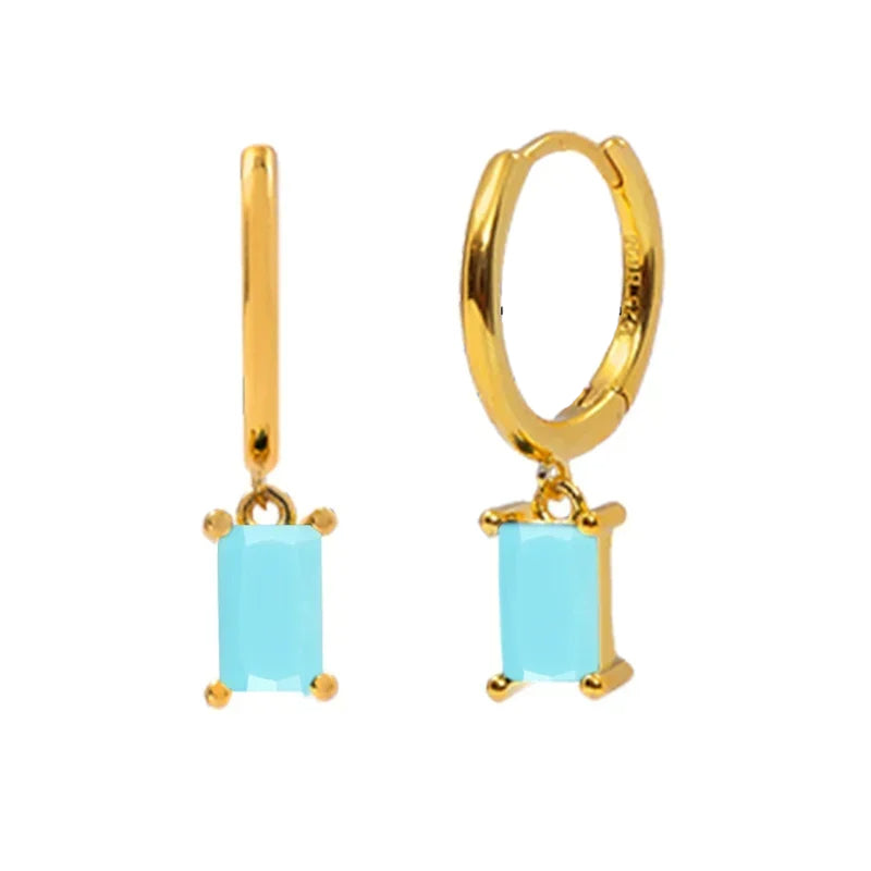 PRINCESS JEWELRY® Orecchini a Cerchio con Pendente in Argento 925 (8 colori) - Princess Jewelry