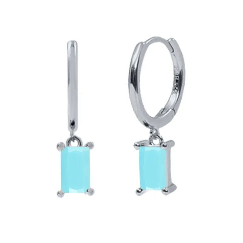 PRINCESS JEWELRY® Orecchini a Cerchio con Pendente in Argento 925 (8 colori) - Princess Jewelry