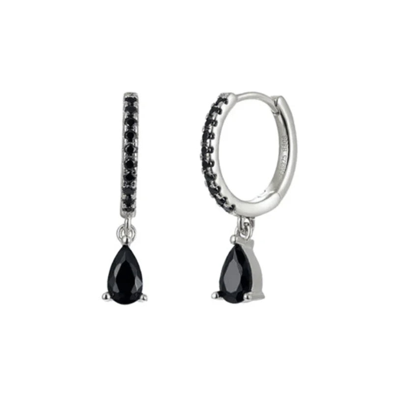 PRINCESS JEWELRY® Orecchini a Cerchio con Pendente in Argento 925 Placcato Oro 18 Kt (7 colori) - Princess Jewelry