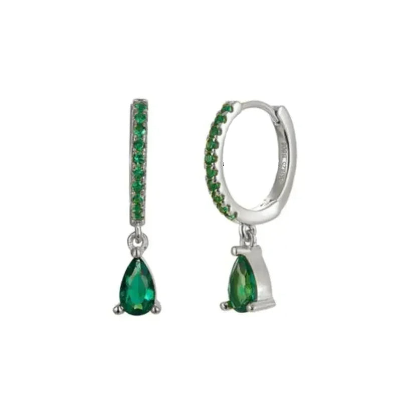 PRINCESS JEWELRY® Orecchini a Cerchio con Pendente in Argento 925 Placcato Oro 18 Kt (7 colori) - Princess Jewelry