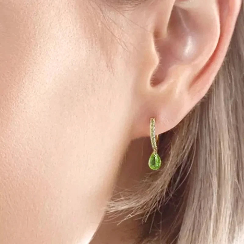 PRINCESS JEWELRY® Orecchini a Cerchio con Pendente in Argento 925 Placcato Oro 18 Kt (7 colori) - Princess Jewelry