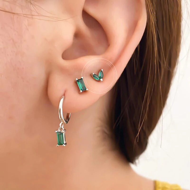 PRINCESS JEWELRY® Orecchini a Cerchio con Pendente in Argento 925 (8 colori) - Princess Jewelry