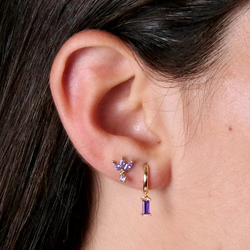 PRINCESS JEWELRY® Orecchini a Cerchio con Pendente in Argento 925 (8 colori) - Princess Jewelry