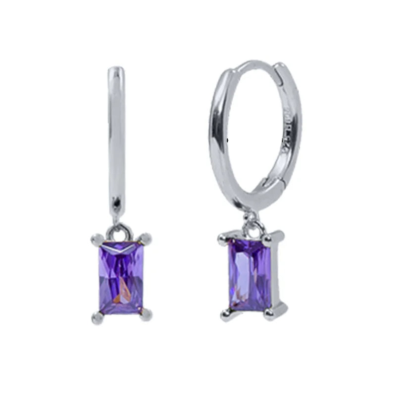 PRINCESS JEWELRY® Orecchini a Cerchio con Pendente in Argento 925 (8 colori) - Princess Jewelry