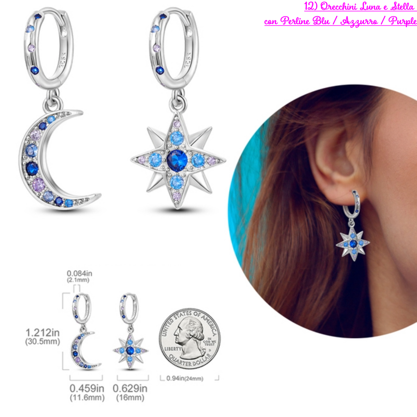 PRINCESS JEWELRY® Orecchini in Argento 925 (56 modelli) - Princess Jewelry