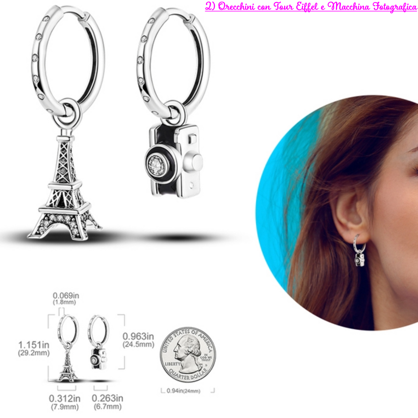 PRINCESS JEWELRY® Orecchini in Argento 925 (56 modelli) - Princess Jewelry