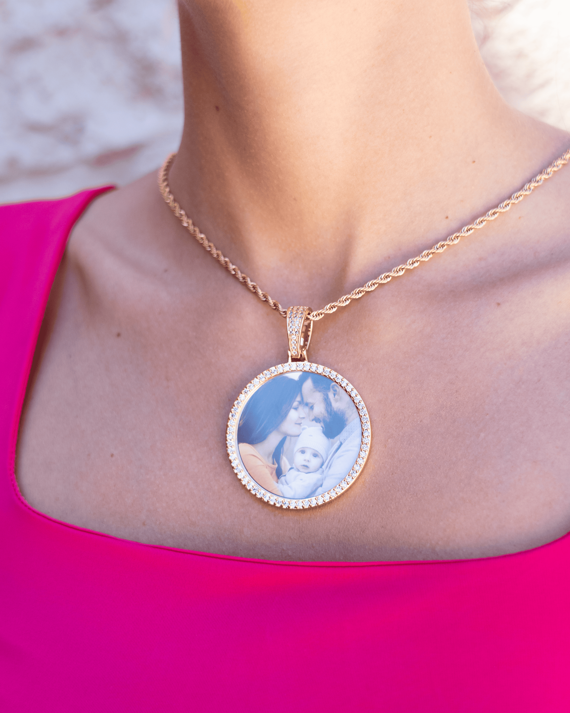 PRINCESS JEWELRY® Collana in Acciaio Inossidabile con Foto Personalizzata (2 colori) - Princess Jewelry