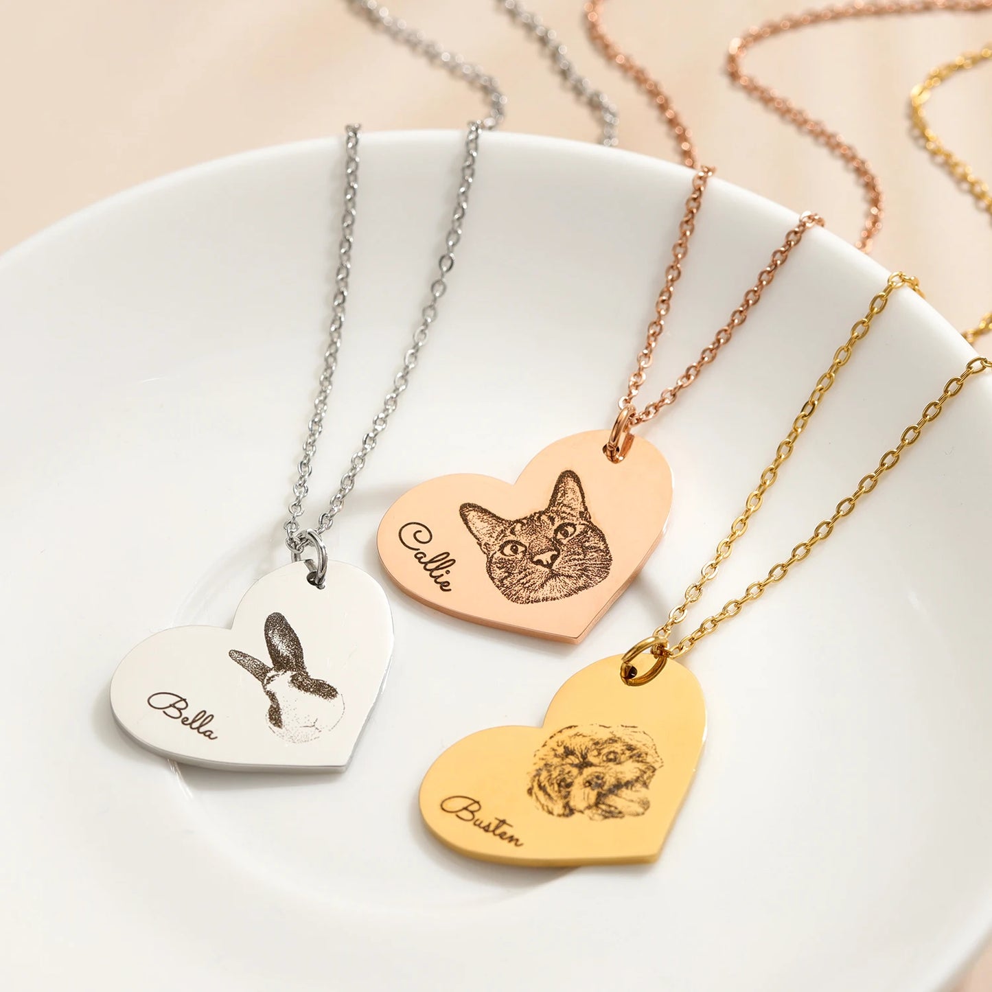 PRINCESS JEWELRY® Collana Personalizzata con Foto e Nome in Acciaio Inossidabile (3 colori) - Princess Jewelry