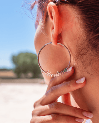 PRINCESS JEWELRY® Orecchini Hoop Personalizzati in Acciaio Inossidabile (2 colori) - Princess Jewelry