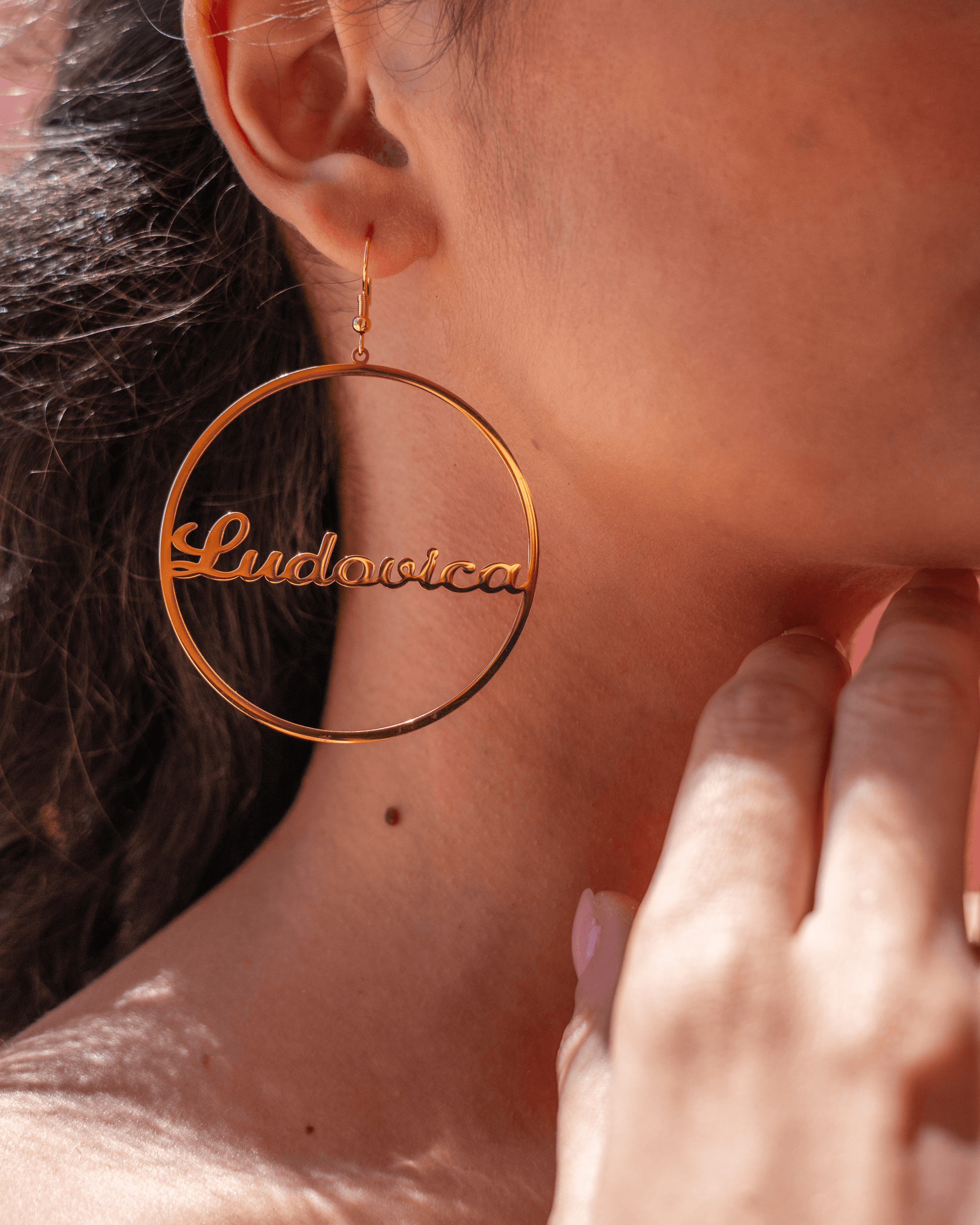 PRINCESS JEWELRY® Orecchini Pendenti a Cerchio Personalizzati in Acciaio Inossidabile (2 colori) - Princess Jewelry