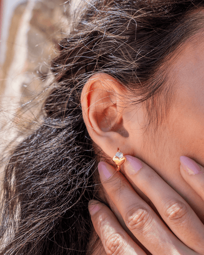 PRINCESS JEWELRY® Orecchini a Cerchio con Cuore e Perlina in Acciaio Inossidabile (2 colori) - Princess Jewelry