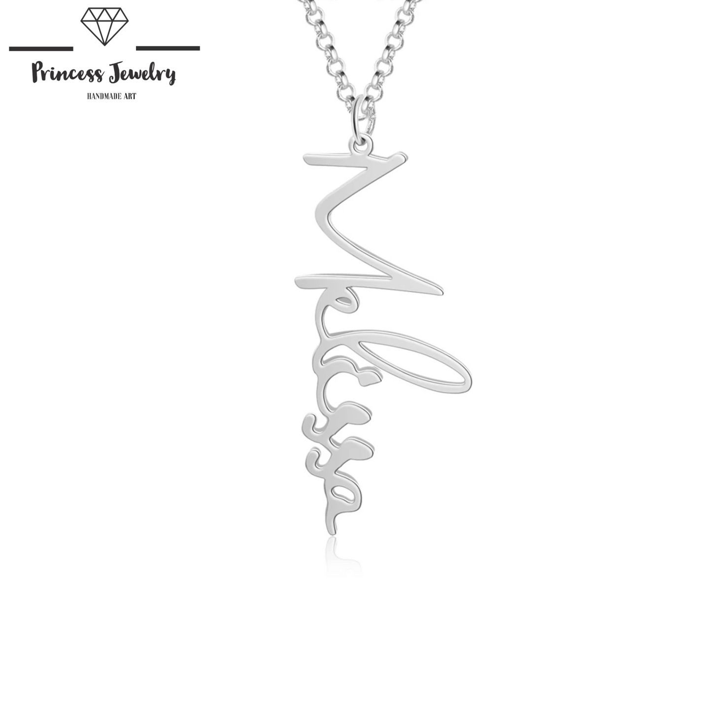 PRINCESS JEWELRY® Collana con Nome Personalizzato in Argento 925 Placcato Oro 18 Kt (3 colori) - Princess Jewelry