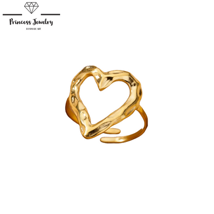 PRINCESS JEWELRY® Anello Resilient Heart in Acciaio Inossidabile Placcato Oro 18 Kt (2 colori) - Princess Jewelry