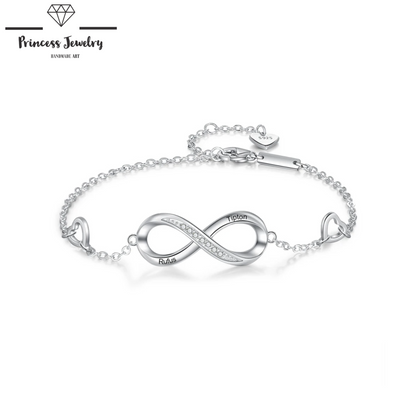 PRINCESS JEWELRY® Bracciale Infinity Personalizzato in Argento 925