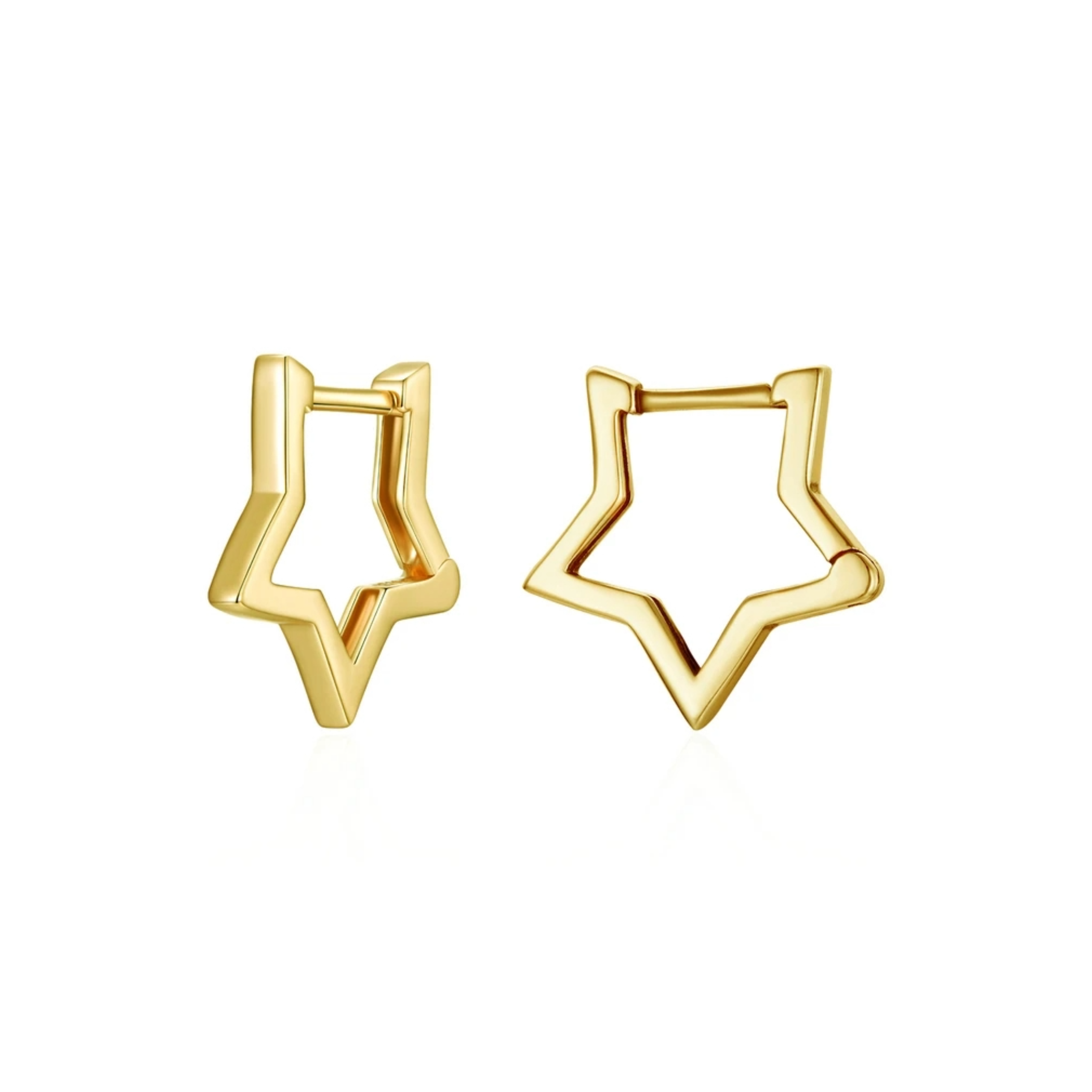 Piccoli Orecchini A Stella In Argento Sterling 925 Con Placcato Oro, 7x5 Mm, Leggeri E Delicati