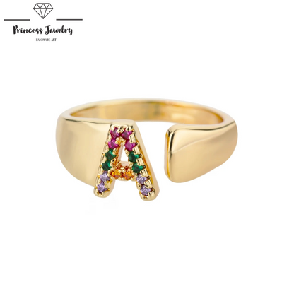 PRINCESS JEWELRY® Anello con Lettera Personalizzata in Acciaio Inossidabile - Princess Jewelry