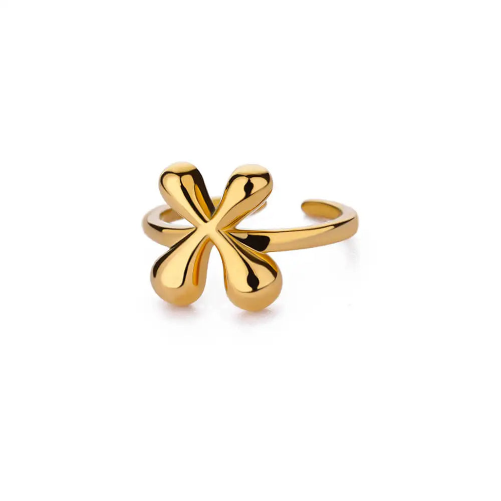 PRINCESS JEWELRY® Anello con Lettera Personalizzata a Bolla in Acciaio Inossidabile Placcato Oro 18 Kt