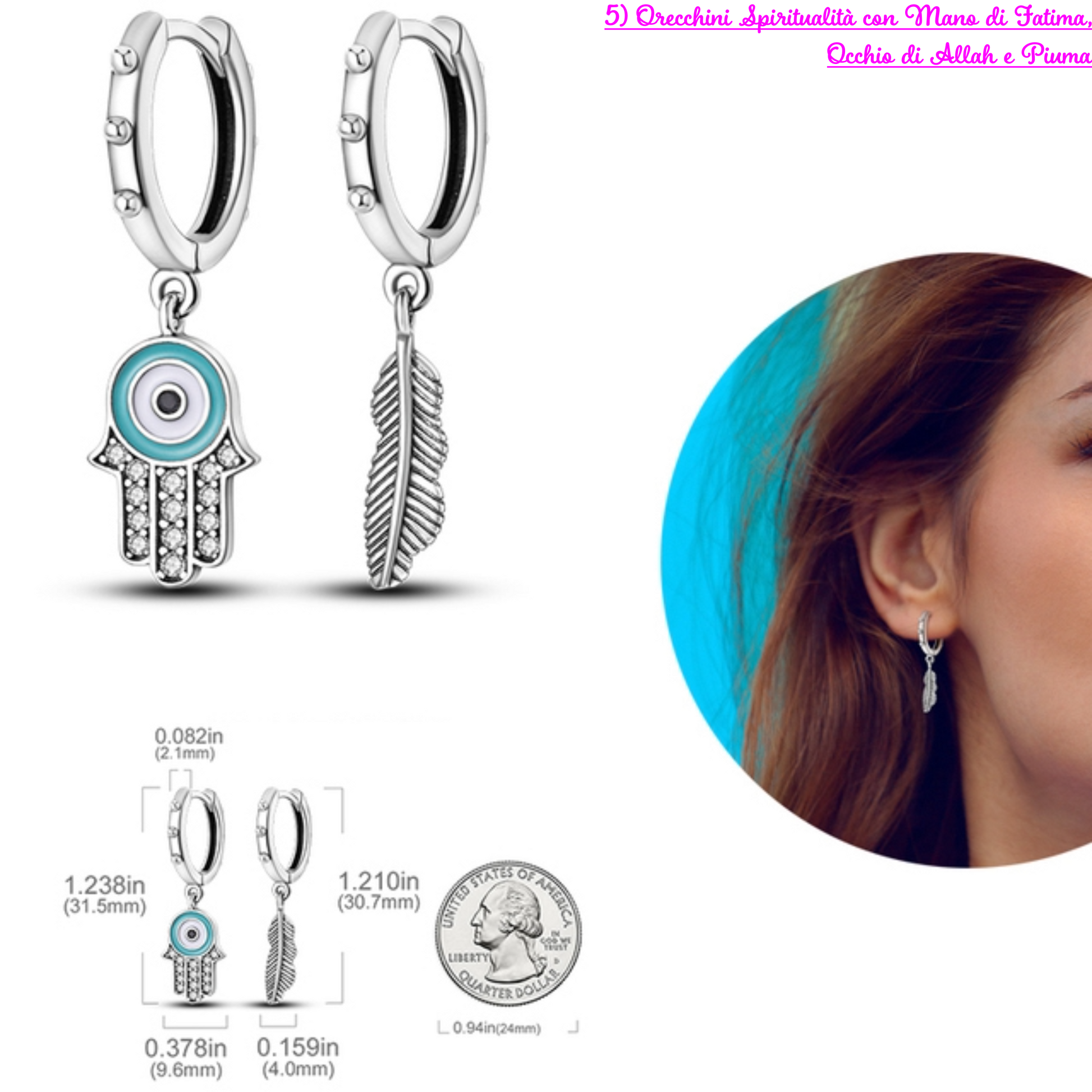 Panda-Jewellery Set di gioielli in argento Sterling 925 con cristalli di – Orecchini da donna – molti colori – collana con ciondolo – gioielli da Panda-Jewellery Set di gioielli in argento Sterling 925 con cristalli di – Orecchini da donna – molti colori – collana con ciondolo – gioielli da